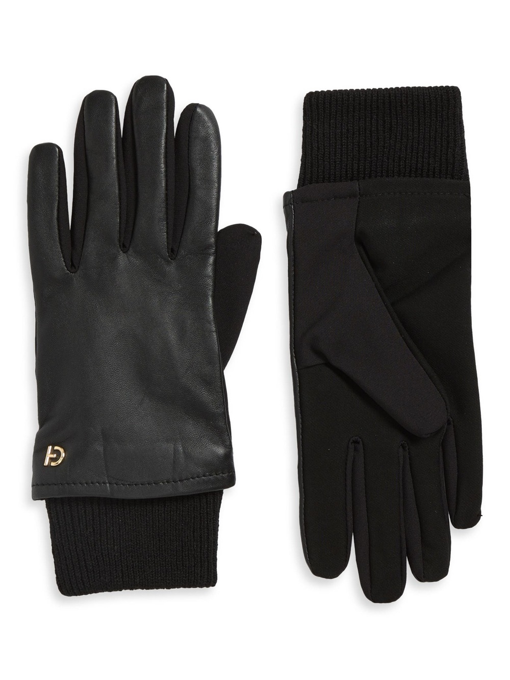 COLE HAAN Leather Stretch Palm Gloves